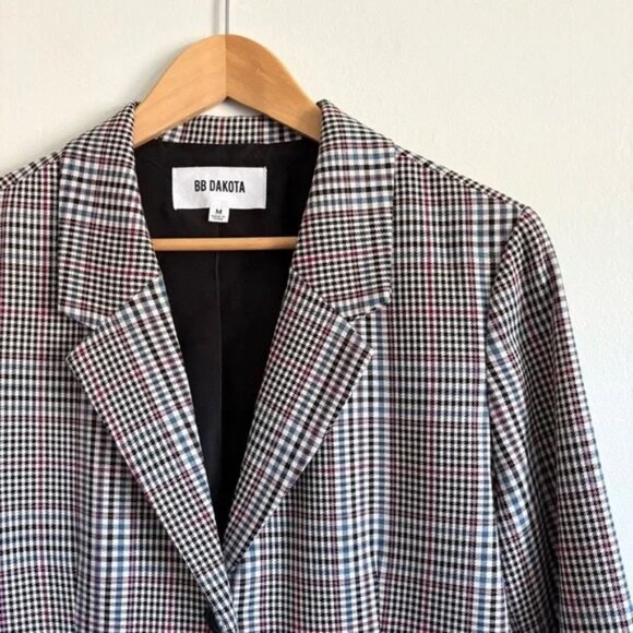 BB Dakota Prep Cool Plaid Longline Blazer - Picture 4 of 5